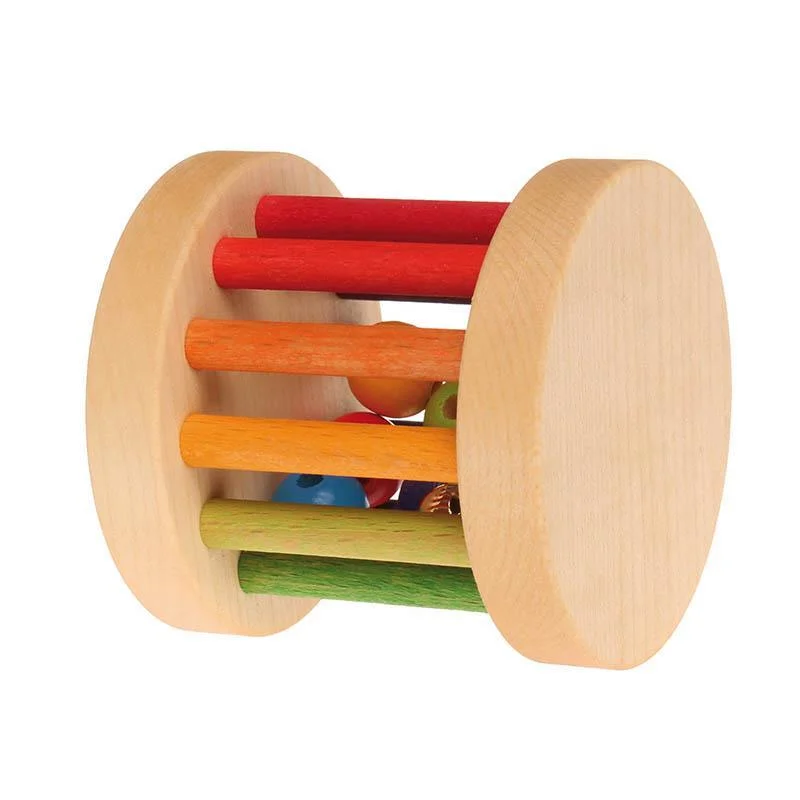 Grimm's mini rolling wheel with bells - rainbow